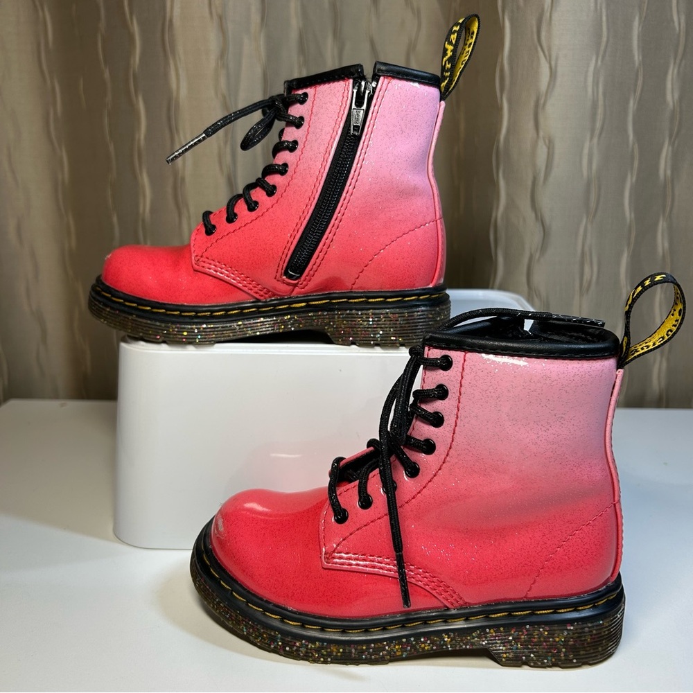 Dr. Martens Junior 1460 Toddler Girl 9 Pink Ombre 8-Eye Lace-Up Boots Side Zip